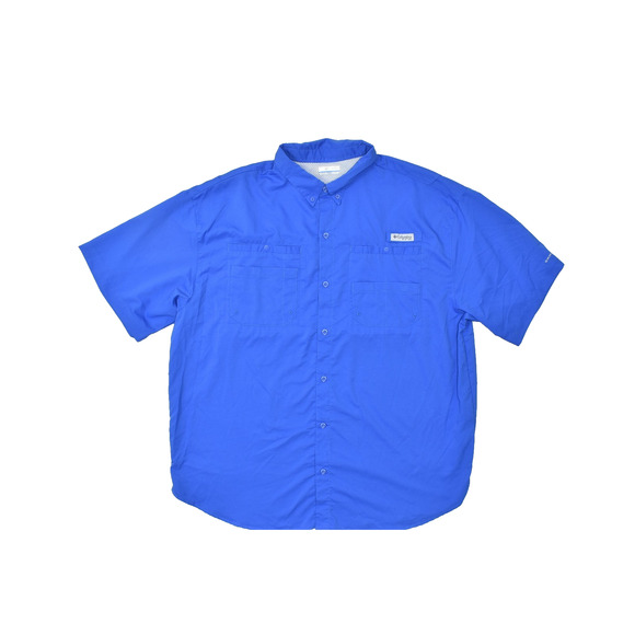 Columbia PFG Tamiami II Fishing Shirt Blue Big & Tall Size 2XT 2XLT Breathable - Picture 1 of 8